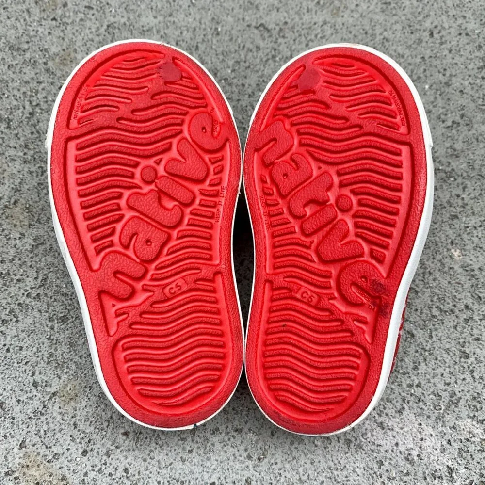 NATIVE Jefferson Stars Shoes Kids C5 5 Toddler Natives Shoe July 4th Red EUC